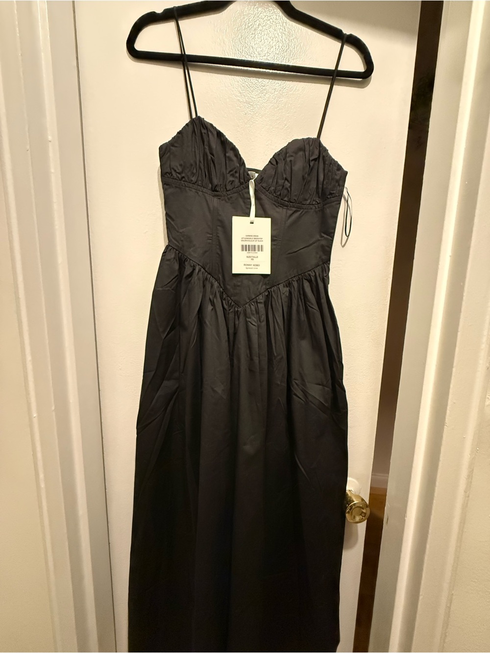 Ronny Kobo Collection Black Spaghetti-Strap Maxi Dress